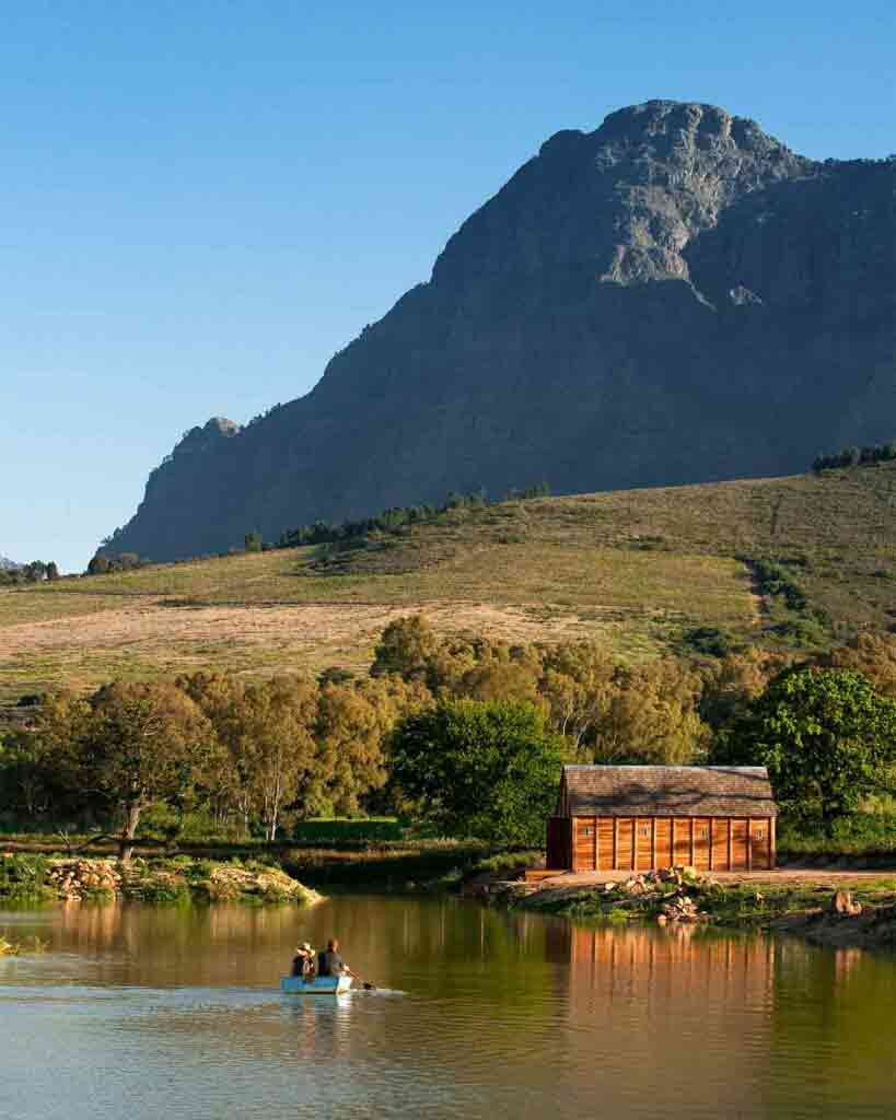 Canoeing on a large dam in South Africa