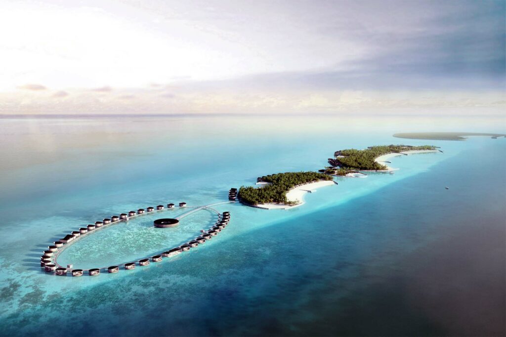 Aerial view of The Ritz-Carlton Fari Islands, Maldives