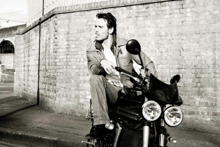 Biker boy Michael Fassbender, London, United Kingdom