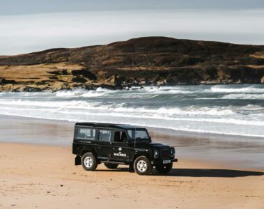 Land Rover en route to The Machrie, Isle of Islay, Scotland