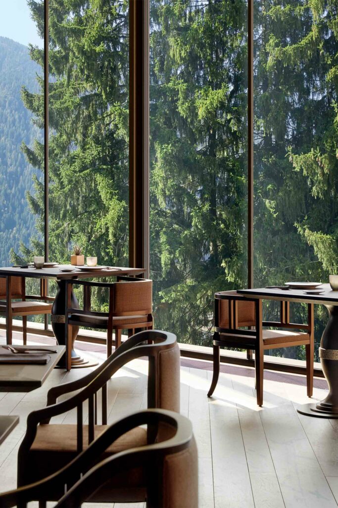 Dining with a view at Lefay Resort and SPA Dolomiti, Trentino, Italy