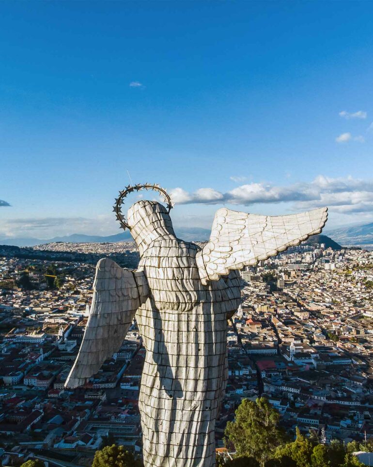 Statue overlooking Quito, Ecuador