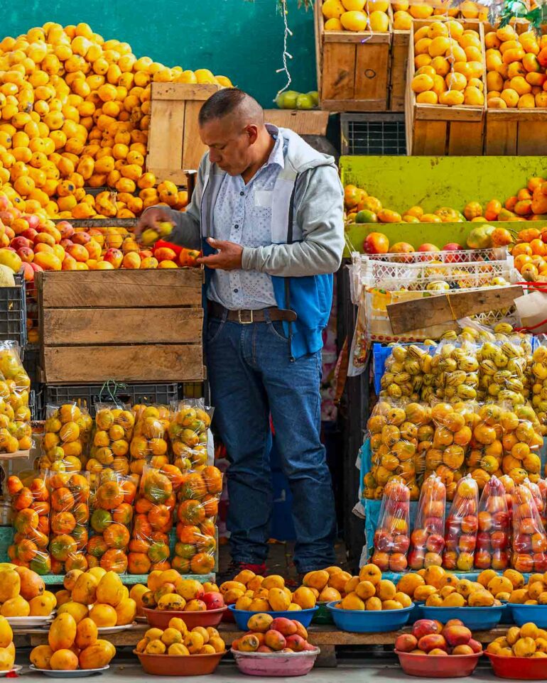 Fruit seller in Quito, Ecuador