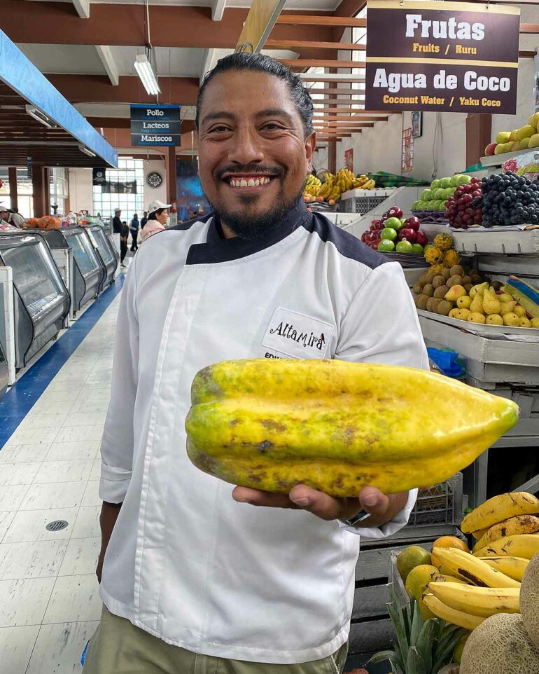 Exotic fruit sold in Ecuadorian markets