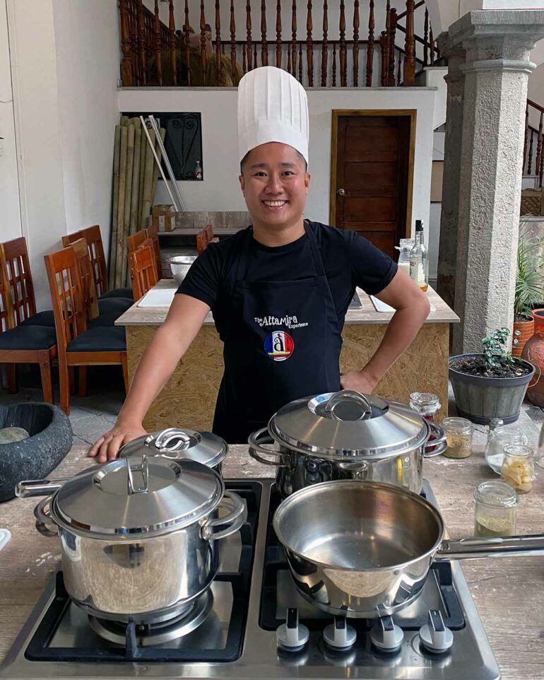 Uwern Jong during a cooking class