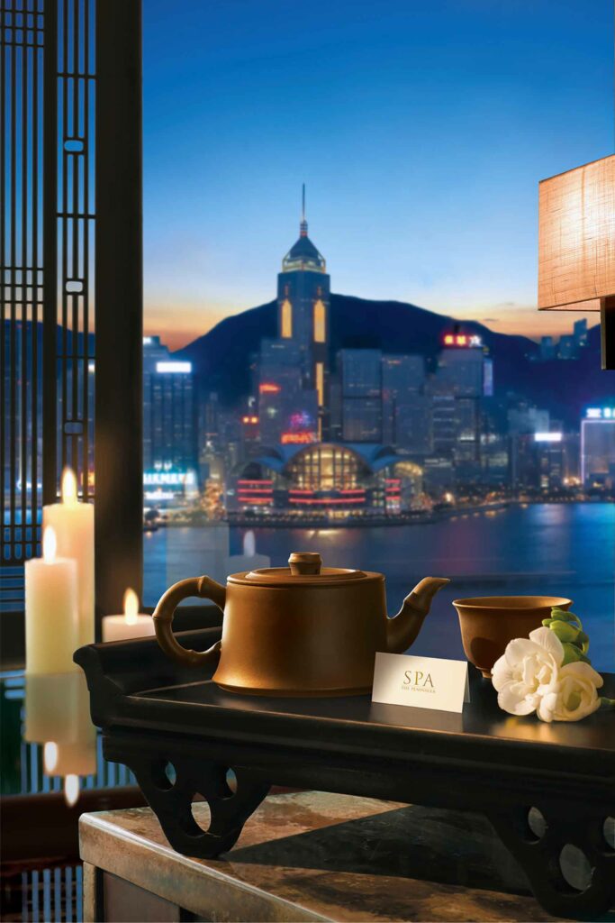 Tea with views over Victoria Harbour