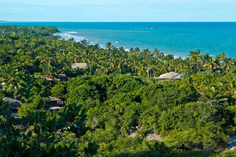View over Uxua Casa Hotel, Trancoso, Brazil