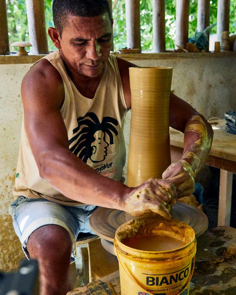 Pottery made for Uxua Casa Hotel, Trancoso, Brazil