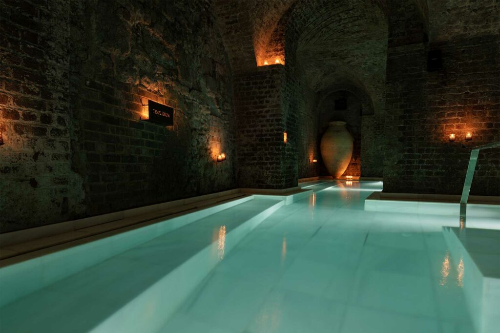 A pool at AIRE Ancient Baths London, UK