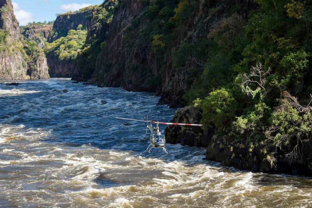 Helicopter ride in the Batoka Gorge, Zambia