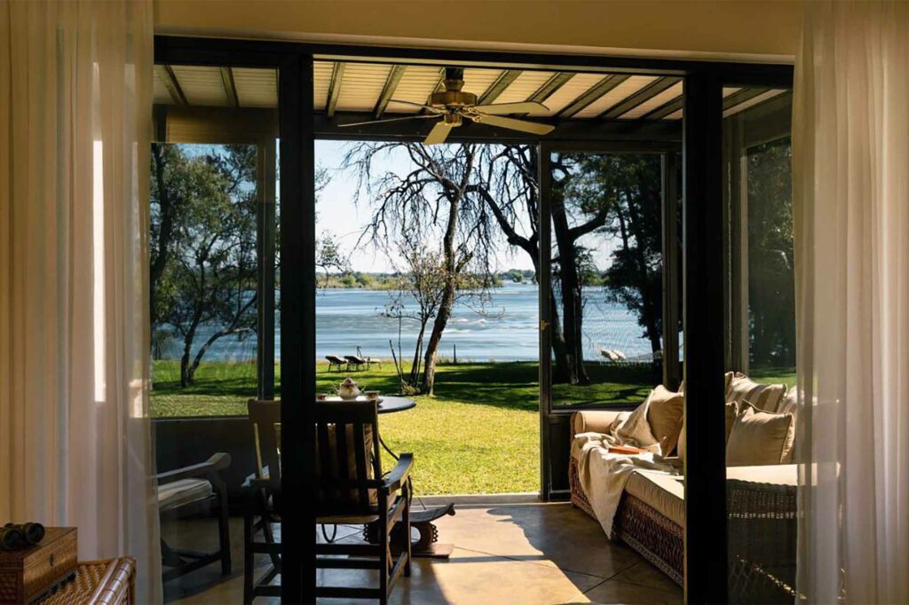 Bedroom at the Anantara Royal Livingstone Hotel, Zambia