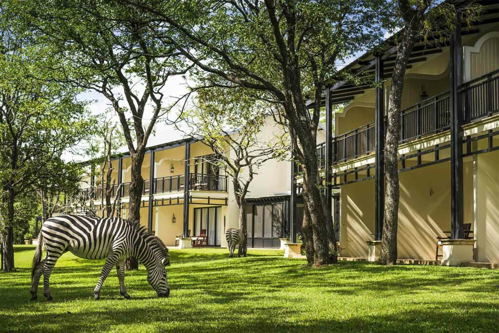 Exterior of the Anantara Royal Livingstone Hotel, Zambia