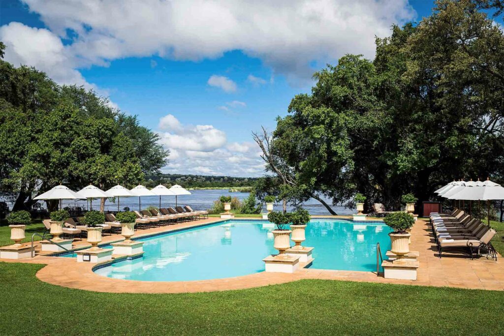 Pool at the Anantara Royal Livingstone Hotel, Zambia