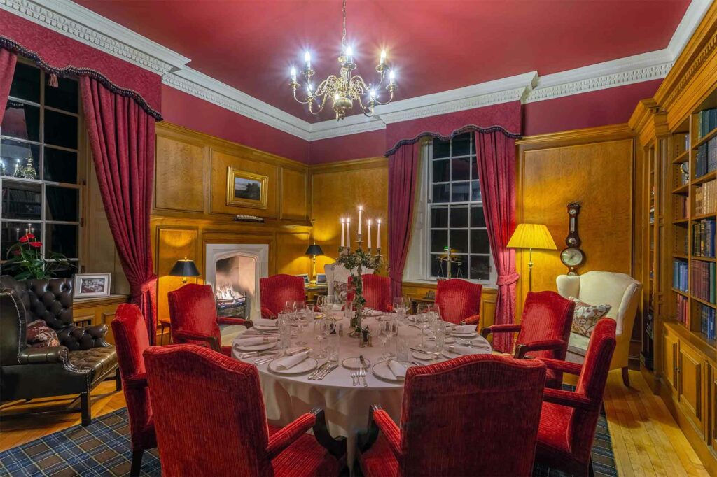 Private dining at Glenapp Castle Hotel, Ballantrae, Scotland