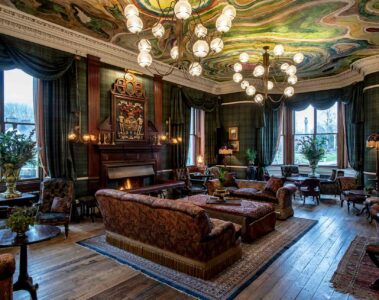 The reading room at The Fife Arms, Braemar, Scotland