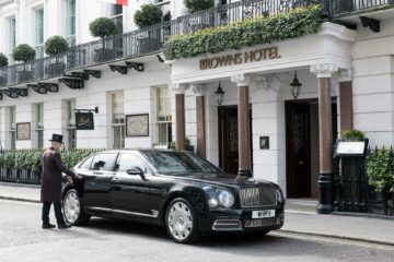 Exterior of Brown's Hotel, London, United Kingdom