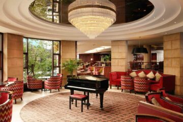 Piano at the Europa Hotel, Belfast, Northern Ireland, United Kingdom