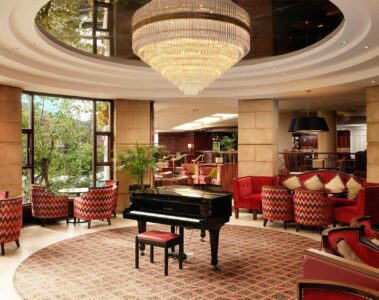 Piano at the Europa Hotel, Belfast, Northern Ireland, United Kingdom