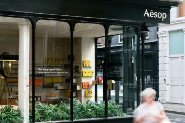Exterior of Aesop queer library, London, United Kingdom