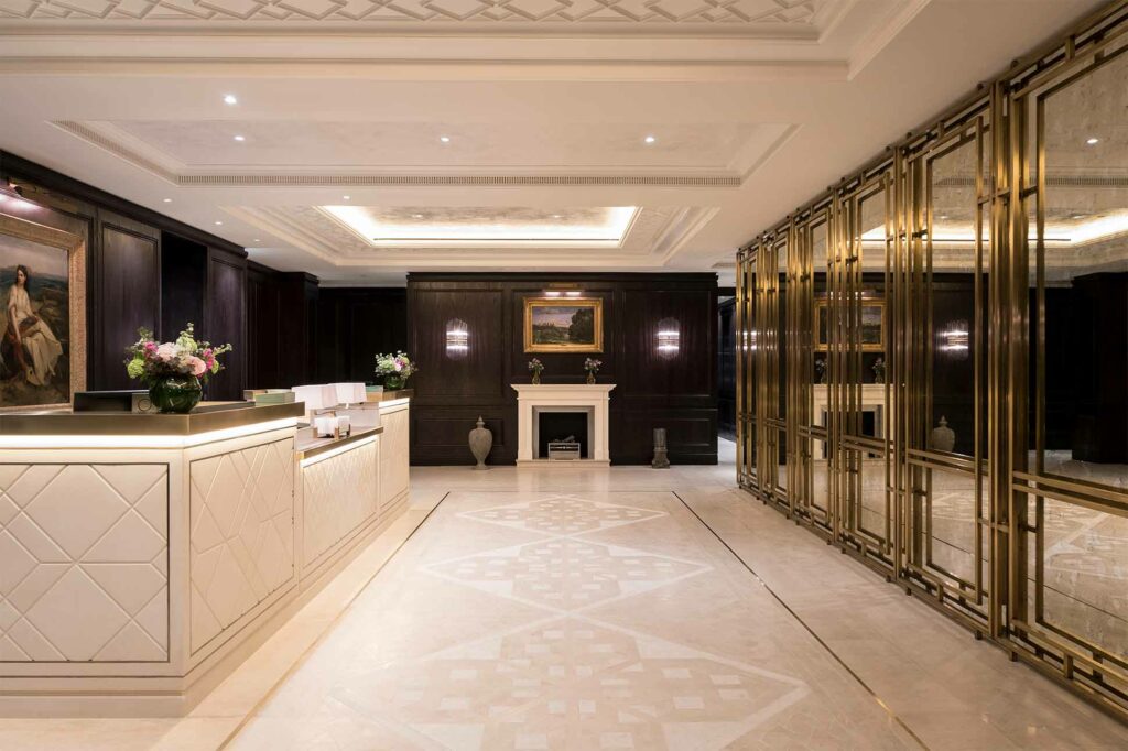 Reception area at The Lanesborough Club & Spa, London, UK