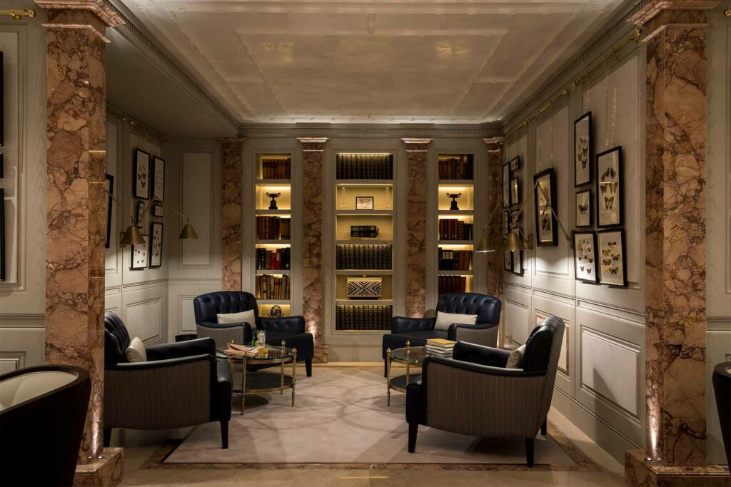 Members' lounge at The Lanesborough Club & Spa, London, UK