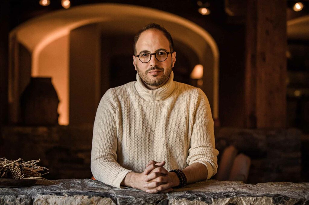 Anthony Quiroga at La Ferme de Mon Père restaurant in Megève, France