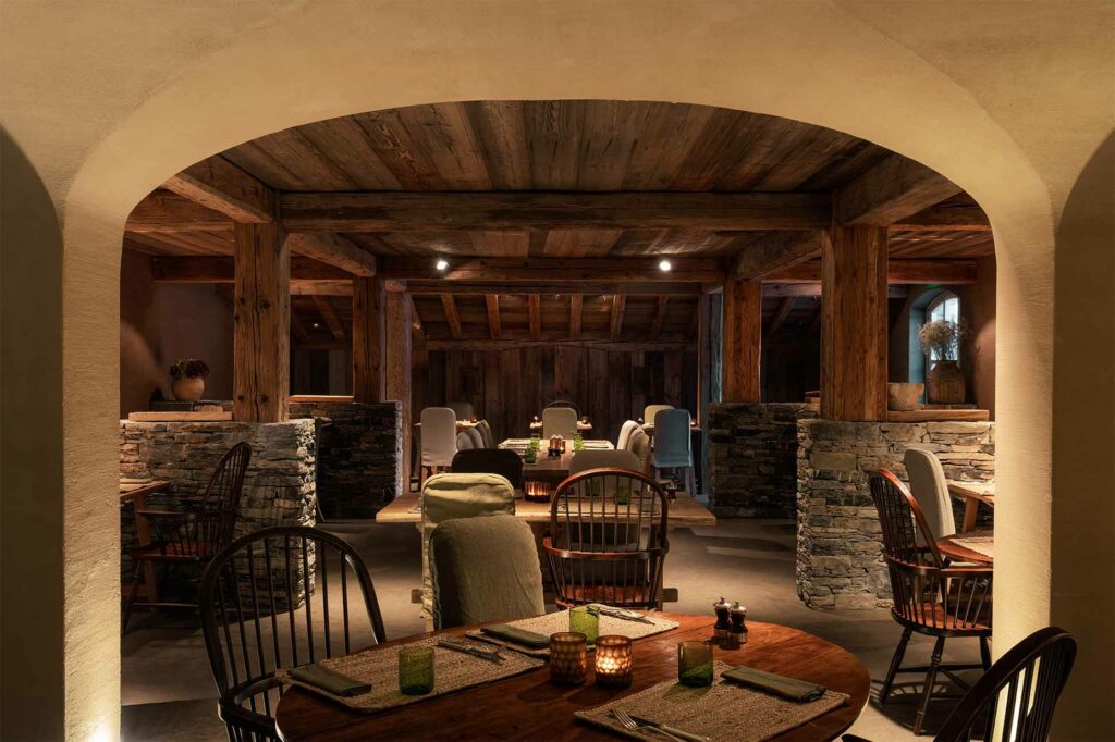 Interior of La Ferme de Mon Pere at Zannier Hotels Le Chalet, Megève, France