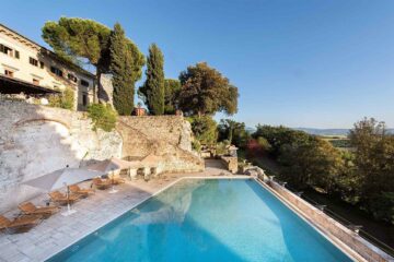 Infinity pool at Borgo Pignano, Tuscany, Italy