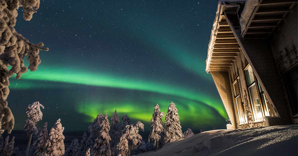 S125 Revontulitaulut オーロラシャドーボックス フィンランド Octola-Finnish-Lapland-