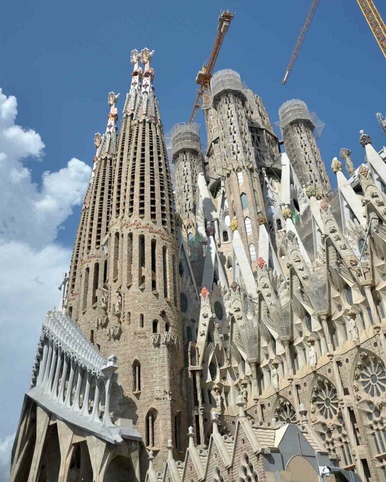 Side view of the Sagrada Familia, Spain