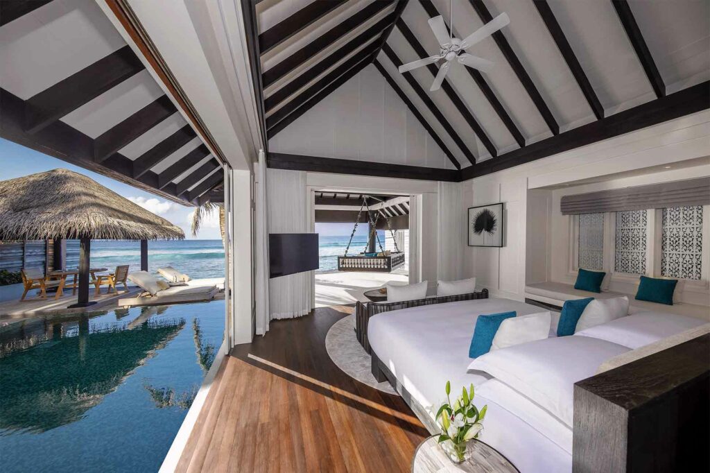 Bedroom of the Ocean House with Pool and Private Beach Cabana, Naladhu Private Island Maldives, The Maldives