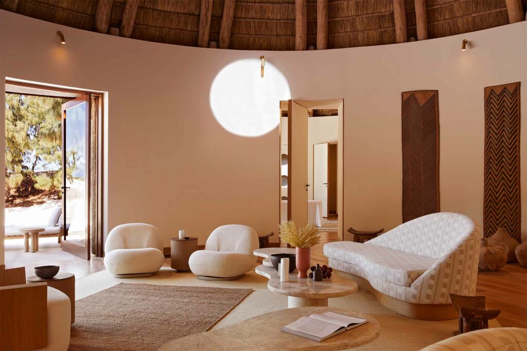 Interior design elements at Kisawa Sanctuary, Benguerra, Bazaruto archipelago, Mozambique