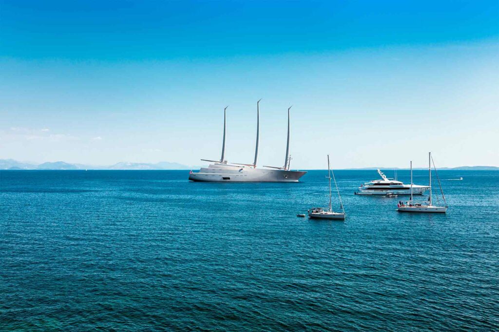 A superyacht cruising the Mediterranean, MYBA, The Worldwide Yachting Association