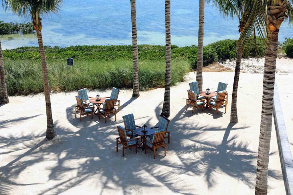 Beachside lounging at Isla Bella Beach Resort, Florida Keys, Florida, USA