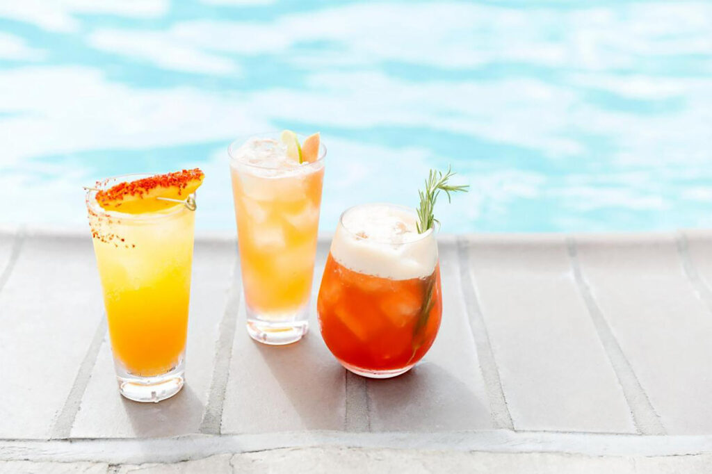 Poolside drinks in Key West, Florida, USA