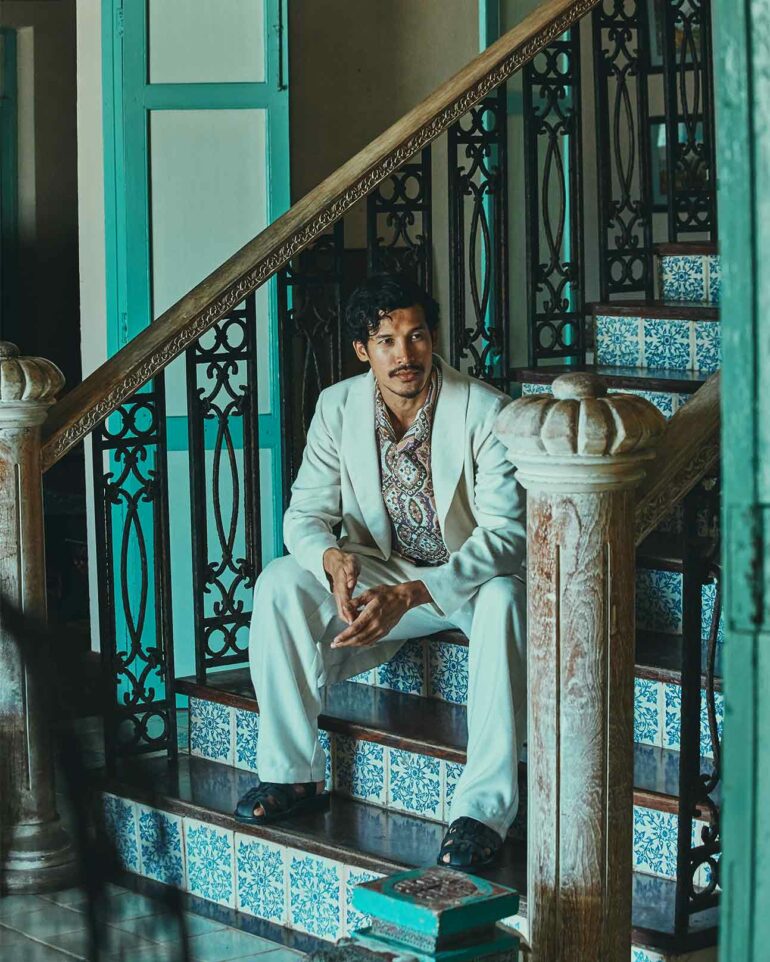 Model pictured in heritage villa, Phuket, Thailand