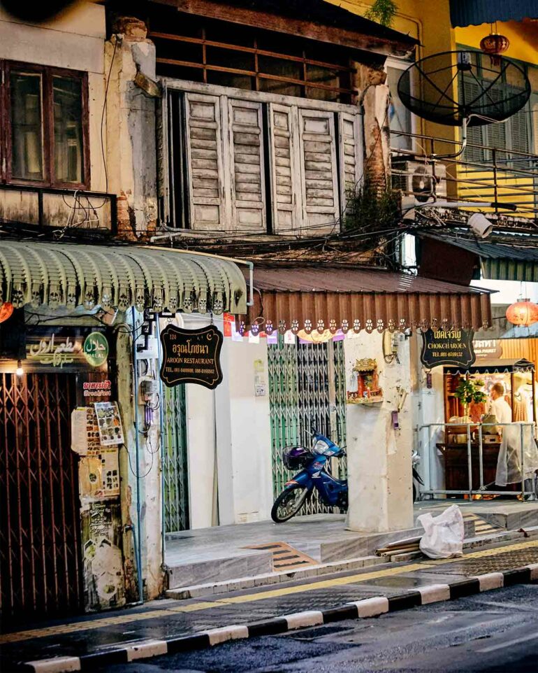 The old town at night, Phuket, Thailand