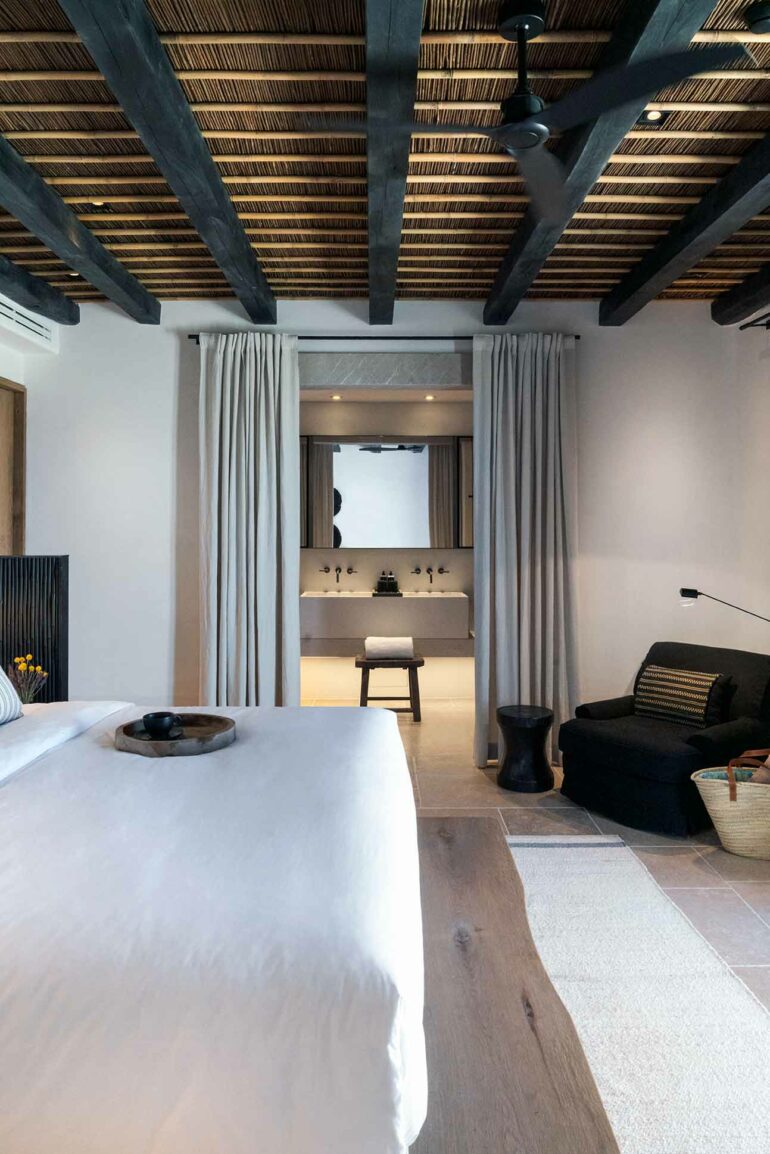 A bedroom at Kalesma, Mykonos, Greece