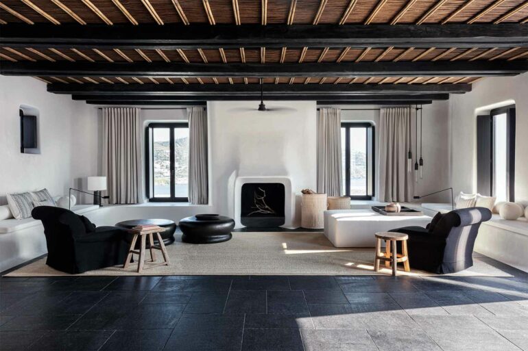 A fireplace at Kalesma, Mykonos, Greece