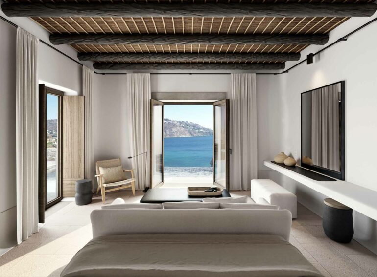 Suite with a view over Ornos Bay, Mykonos, Greece