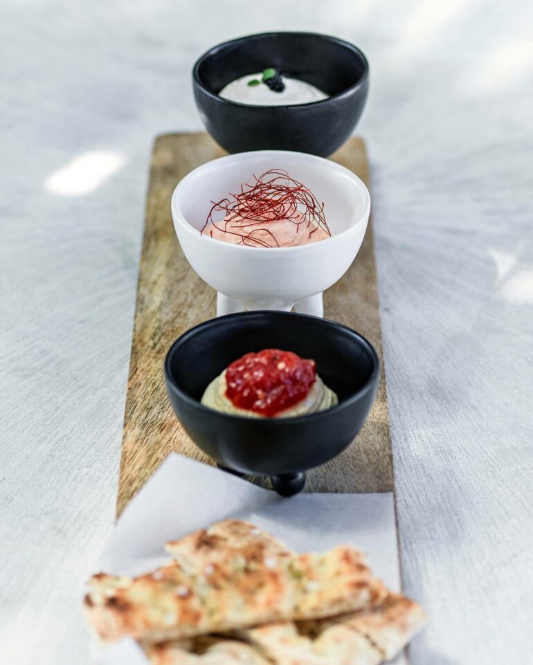 Starters at Pere Ubu restaurant, Mykonos, Greece