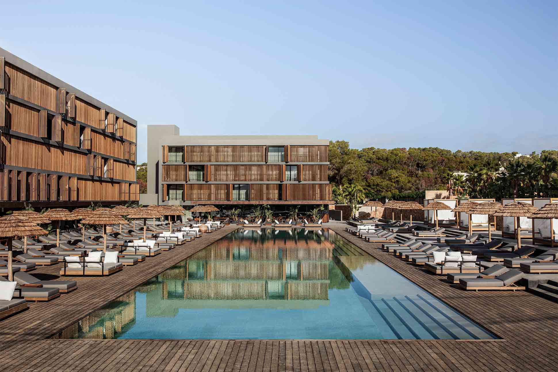 The main pool at OKU Ibiza, Ibiza, Spain