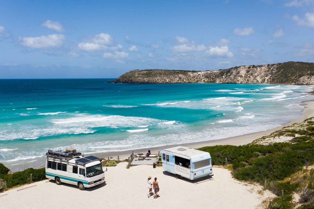 Coffee from the beachside barista on Kangaroo Island