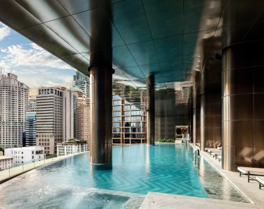 The pool at Sindhorn Wellness by Resense at the Sindhorn Kempinski Hotel Bangkok, Thailand