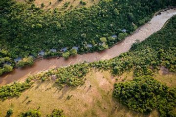 Aerial view of the Sanctuary Olonana, Maasai Mara, Kenya