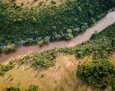 Aerial view of the Sanctuary Olonana, Maasai Mara, Kenya