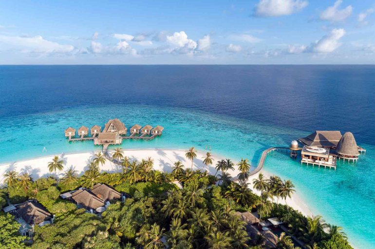 Aerial of spa at Anantara Kihava Maldives Villas, The Maldives