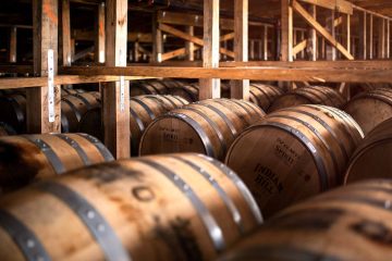 Bourbon barrels at Bardstown Bourbon Company, Kentucky