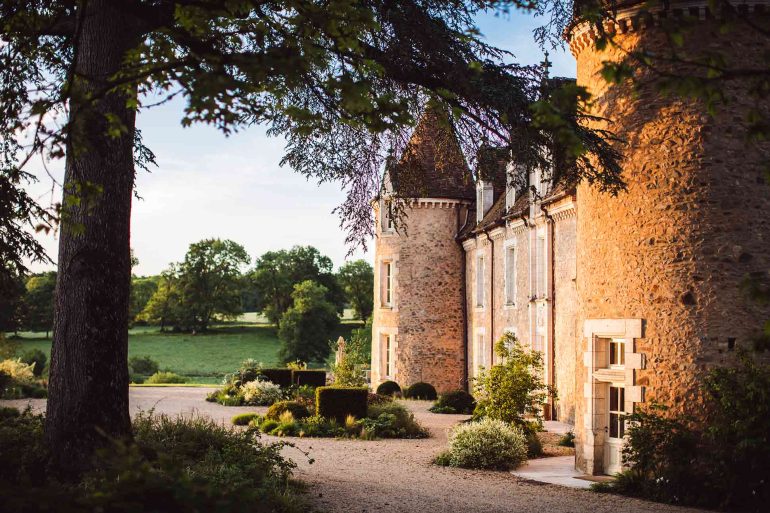 Facade of Domaine des Etangs, Massignac, France