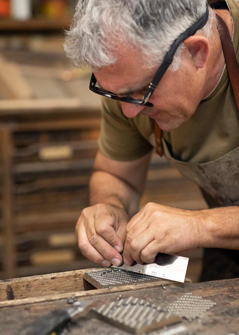 Artisan working at Atelier Drevelle in Charente, France